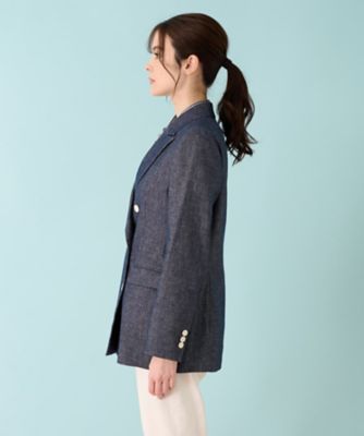 ストレッチデニム調ダブルブレストジャケット