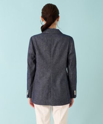 ストレッチデニム調ダブルブレストジャケット