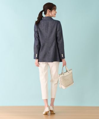 ストレッチデニム調ダブルブレストジャケット