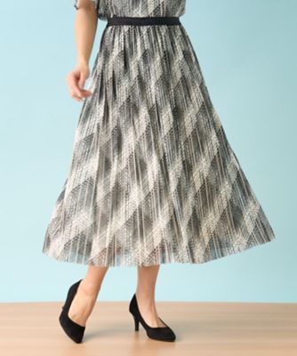 洗えるモノトーンプリーツスカート【パワーネット】