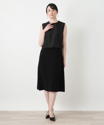 異素材切替ノースリーブワンピース | Leilian (Women)/レリアン | 三越