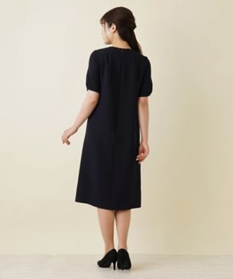 大きいサイズ レリアン ワンピース ネイビー 洗える ミディ丈 リボン 17号 大きいサイズ レリアン ワンピース ネイビー 洗える ミディ丈