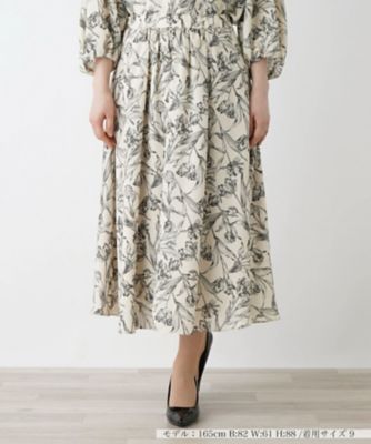 ＜BOURGE (Women)＞プリントロングフレアスカート