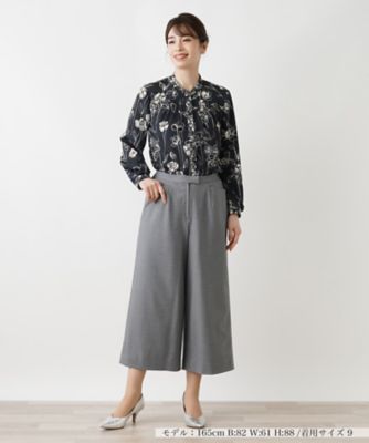 【新品】定価44,000円　レリアン　ガウチョパンツ　ワイド　ブラック　13＋ 新品】定価44,000円 レリアン ガウチョパンツ ワイド ブラック