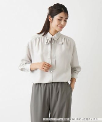 ＜BOURGE (Women)＞リボンタイ付きシルクブラウス