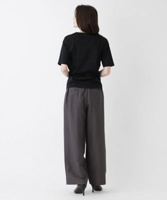 ラウンドネック五分袖カットソー