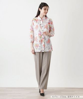 シアーコットンブラウス【Leilian WHITE LABEL