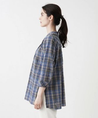 七分袖バンドカラーブラウス【Ｌｅｉｌｉａｎ　ＷＨＩＴＥ　ＬＡＢＥＬ】