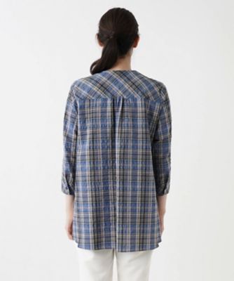 七分袖バンドカラーブラウス【Ｌｅｉｌｉａｎ　ＷＨＩＴＥ　ＬＡＢＥＬ】