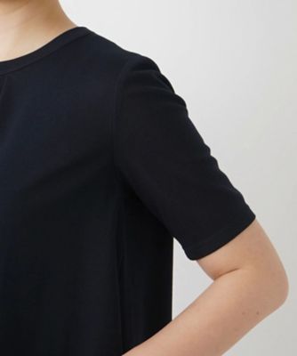 シフォン切替え半袖カットソー【Leilian WHITE
