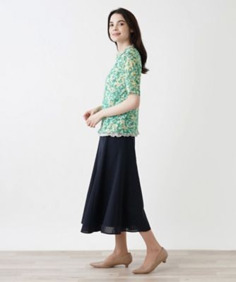 フラワープリント半袖カットソー【Ｌｅｉｌｉａｎ　ＷＨＩＴＥ　ＬＡＢＥＬ】