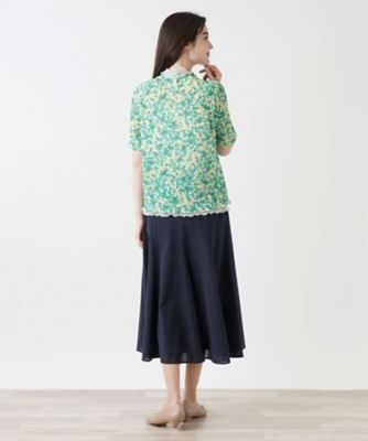フラワープリント半袖カットソー【Ｌｅｉｌｉａｎ　ＷＨＩＴＥ　ＬＡＢＥＬ】