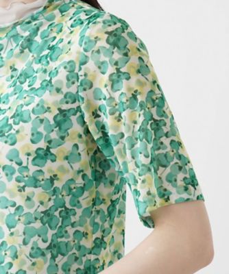 フラワープリント半袖カットソー【Ｌｅｉｌｉａｎ　ＷＨＩＴＥ　ＬＡＢＥＬ】
