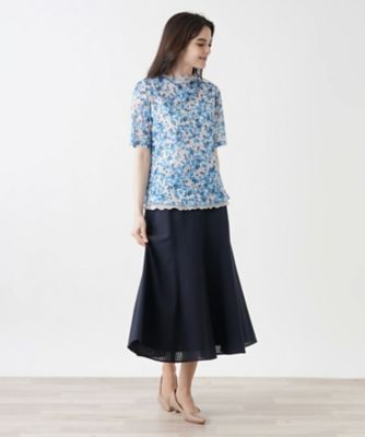 フラワープリント半袖カットソー【Ｌｅｉｌｉａｎ　ＷＨＩＴＥ　ＬＡＢＥＬ】