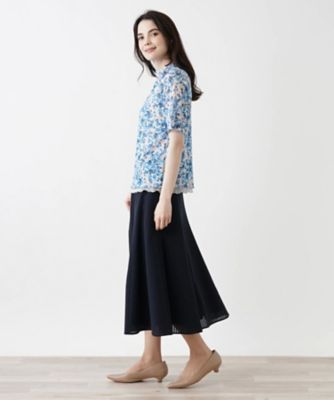 フラワープリント半袖カットソー【Ｌｅｉｌｉａｎ　ＷＨＩＴＥ　ＬＡＢＥＬ】