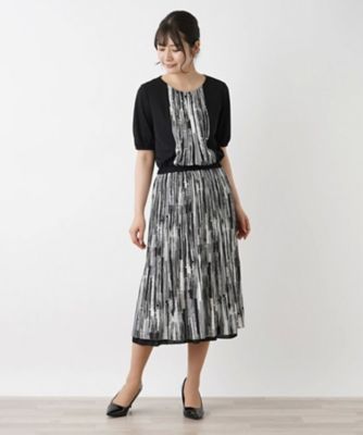 Leilian レリアン　ミディ丈　タックスカート　バックスリット　レディース Leilian レリアンミディ丈タックスカートバックスリットレディース