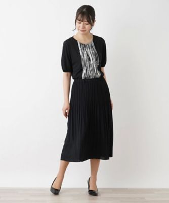 Leilian レリアン　ミディ丈　タックスカート　バックスリット　レディース Leilian レリアンミディ丈タックスカートバックスリットレディース