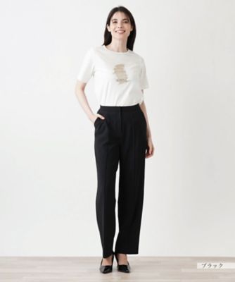 ノータックストレートパンツ【Ｌｅｉｌｉａｎ　ＷＨＩＴＥ　ＬＡＢＥＬ】