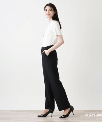 ノータックストレートパンツ【Ｌｅｉｌｉａｎ　ＷＨＩＴＥ　ＬＡＢＥＬ】