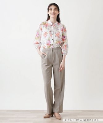 ノータックストレートパンツ【Ｌｅｉｌｉａｎ　ＷＨＩＴＥ　ＬＡＢＥＬ】