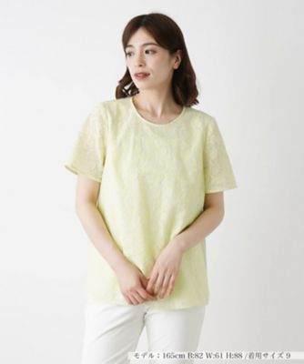 ＜Leilian (Women)＞モチーフレース切替え半袖プルオーバー