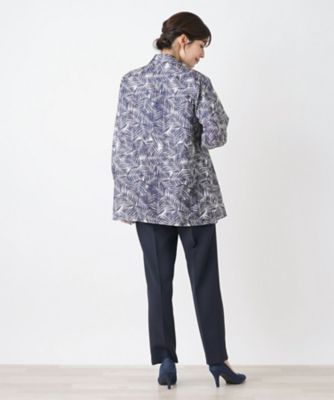 【未使用品】Leilian レリアン 総柄 シャツ 長袖 9号 リーフプリント総柄シャツ | Leilian (Women)/レリアン | 三越