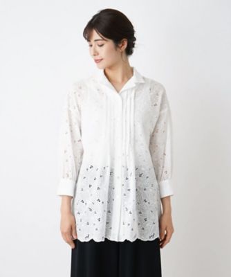 カットワーク刺繍ブラウス