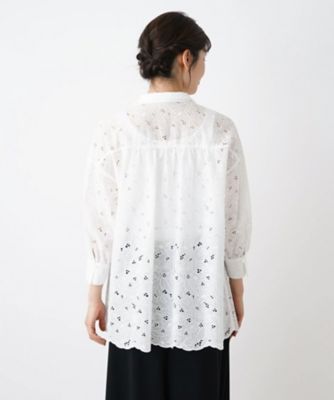 カットワーク刺繍ブラウス