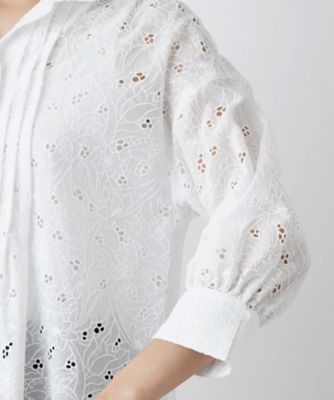 カットワーク刺繍ブラウス