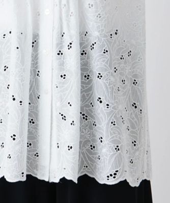 カットワーク刺繍ブラウス