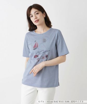 ＜Leilian (Women)＞五分袖Ｔシャツ【Ｌｅｉｌｉａｎ　ＷＨＩＴＥ　ＬＡＢＥＬ】