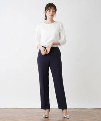 ピンストライプ柄ストレートパンツ【Ｌｅｉｌｉａｎ　ＷＨＩＴＥ　ＬＡＢＥＬ】