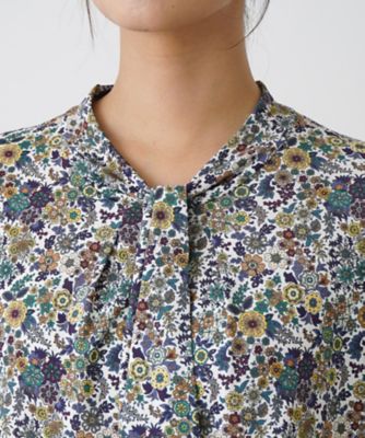 極美品 レリアンG.BINDA 花柄 とろみ カットソー 大きいサイズ 上質