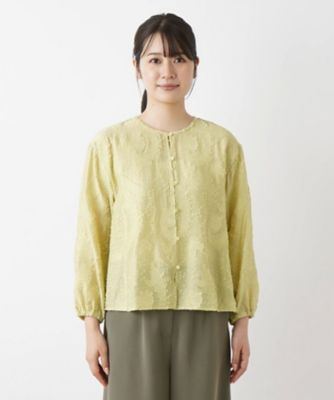 ノーカラーブラウス【Ｌｅｉｌｉａｎ　ＷＨＩＴＥ　ＬＡＢＥＬ】