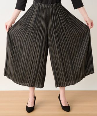 洗えるプリントプリーツパンツ【Ｌｅｉｌｉａｎ　ＷＨＩＴＥ　ＬＡＢＥＬ】