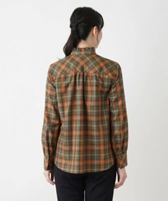 #wnc レリアン Leilian シャツ・ブラウス 9 黒 緑系 茶系 チェック 日本製 レディース [945330] シャツブラウス|レリアン プラスハウス | レリアン公式
