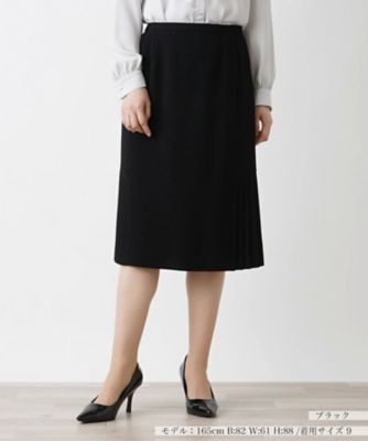 Leilian (Women)/レリアン 洗えるサイドプリーツスカート 199ブラック ひざ丈スカート【三越伊勢丹/公式】