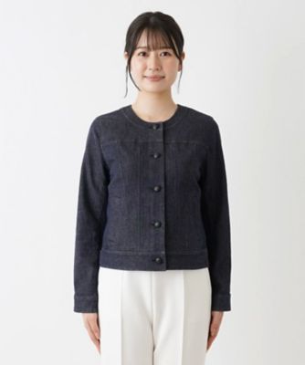 洗えるストレッチデニムジャケット【Ｌｅｉｌｉａｎ　ＷＨＩＴＥ　ＬＡＢＥＬ】