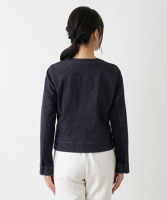 洗えるストレッチデニムジャケット【Ｌｅｉｌｉａｎ　ＷＨＩＴＥ　ＬＡＢＥＬ】