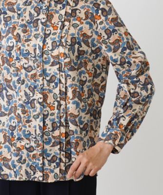 ペイズリー柄シャツブラウス