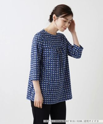 ＜Leilian (Women)＞ツイードプリント７分袖カットソー【Ｌｅｉｌｉａｎ　ＷＨＩＴＥ　ＬＡＢＥＬ】