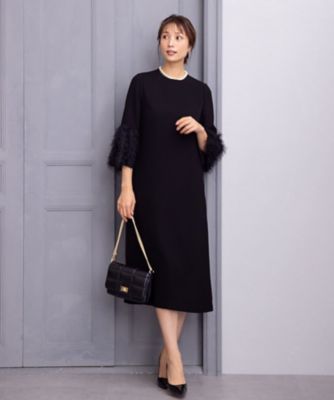 ＜BOURGE (Women)＞【フォーマル】ノーカラーワンピース