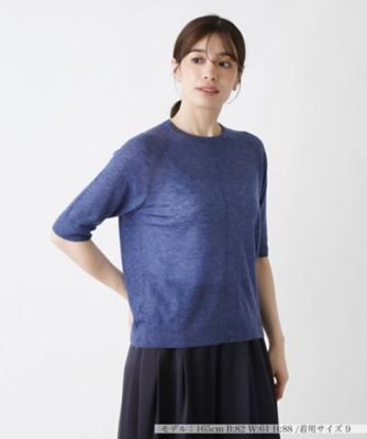 ＜BOURGE (Women)＞五分袖ニットプルオーバー