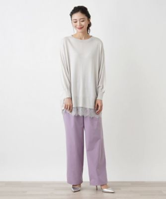 チュニック丈ニットプルオーバー【ＴＨＥ　ＮＥＷ】【Ｌｅｉｌｉａｎ　ＷＨＩＴＥ　ＬＡＢＥＬ】
