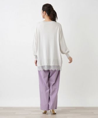 チュニック丈ニットプルオーバー【ＴＨＥ　ＮＥＷ】【Ｌｅｉｌｉａｎ　ＷＨＩＴＥ　ＬＡＢＥＬ】