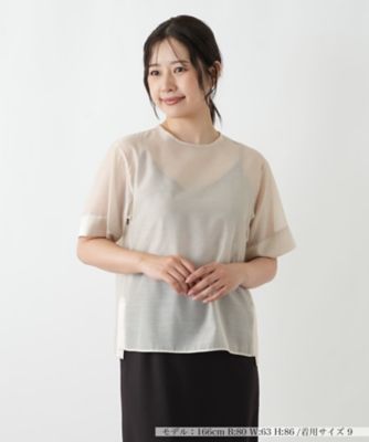 ＜Leilian (Women)＞シアーカットソー【ＢＯＵＲＧＥ】