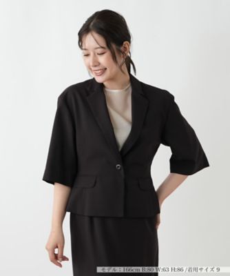 ＜Leilian (Women)＞五分袖ジャケット【ＢＯＵＲＧＥ】