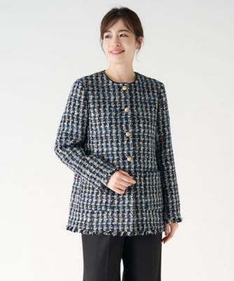 ＜Leilian (Women)＞ツイードノーカラージャケット【逸品会】