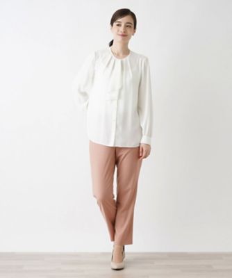 レリアン　ボウタイ風　7分袖ブラウスチュニック 17＋ 黒　美品 レリアン ボウタイ風 7分袖ブラウスチュニック 17＋ 黒 美品