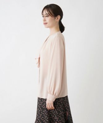 ボウタイ風ブラウス【THE NEW】【Leilian